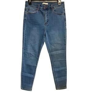 Forever 21 Women's Denim High Rise Medium Wash Stretch Skinny Blue Jeans Size 28